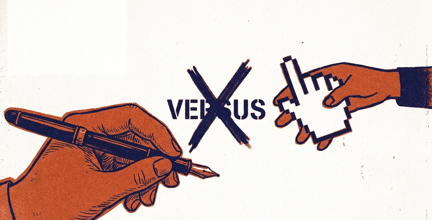 Pen and cursor shaking hands 202606070817