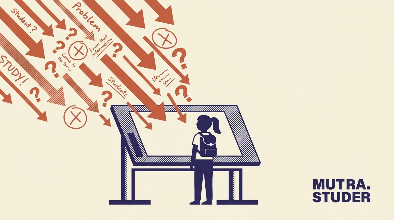 Mahasiswa desain menghadapi kritik dosen di ruang kelas.