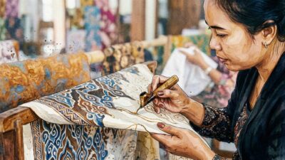 Batik artisan applyingAIRdXMF