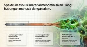 Ilustrasi spektrum evolusi hubungan manusia dan alam secara bertahap.